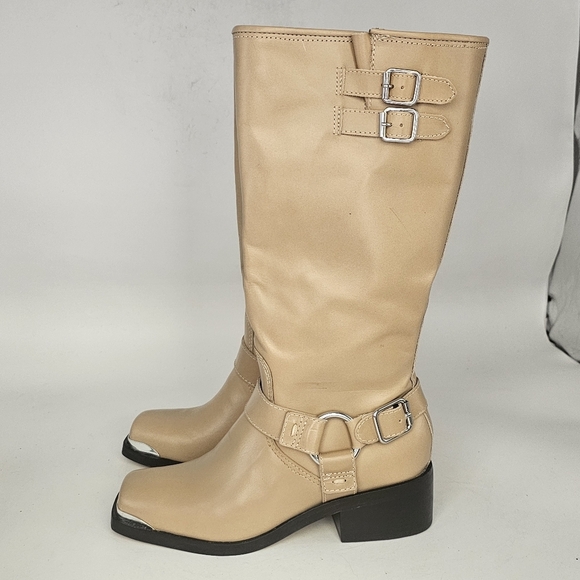 Dolce Vita Evi Camel Leather Moto Knee-High Boots – Size 7 NEW - Picture 6 of 10